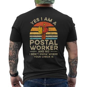 Postal Worker Mail Delivery Postman Mens Back Print T-shirt - Monsterry CA