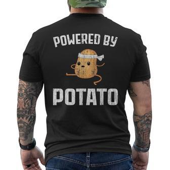 Powered By Potato Funny Potatoes Vegetables Chips Graphic Mens Back Print T-shirt - Thegiftio UK