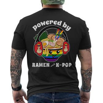 Powered By Ramen And Kpop Lgbt Gay Pride Ally Trans Lgbtq Mens Back Print T-shirt | Mazezy