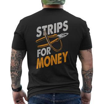 Powerline Electrical Dad Electricians Gift Strips For Money Mens Back Print T-shirt - Seseable