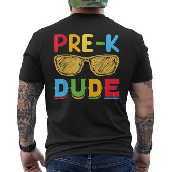 Pre-K Dude Back To School First Day Of Preschool Mens Back Print T-shirt - Seseable