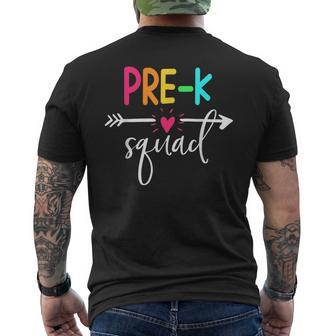 Pre K Squad Back To School Team Teacher Student Mens Back Print T-shirt | Mazezy