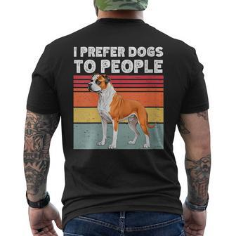 I Prefer Dogs To People Bully Kutta Dog Lovers Owners Men's T-shirt Back Print | Mazezy