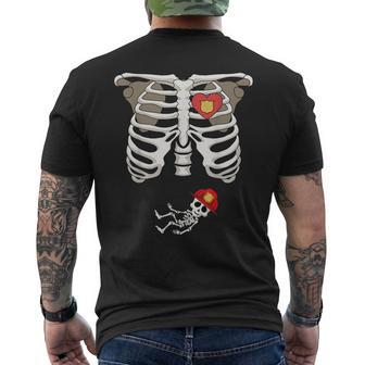 Pregnancy Skeleton Rib Firefighter Bump Men's T-shirt Back Print - Seseable