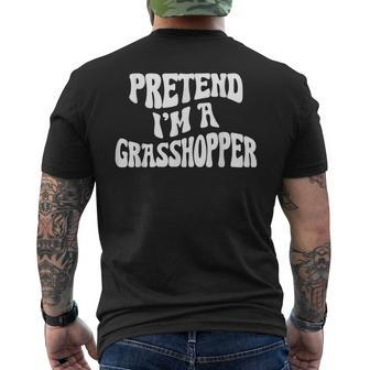 Pretend Im A Grasshopper Funny Lazy Halloween Costume Mens Back Print T-shirt - Seseable