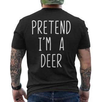 Pretend I'm A Deer Costume Halloween Lazy Quick Men's T-shirt Back Print - Thegiftio UK