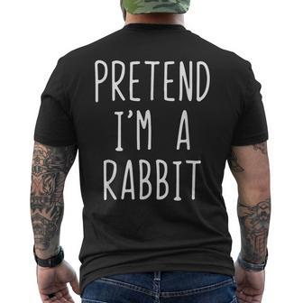 Pretend I'm A Rabbit Costume Halloween Quick Simple Men's T-shirt Back Print | Mazezy