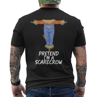 Pretend I'm A Scarecrow Lazy Halloween Costume Men's T-shirt Back Print - Thegiftio UK