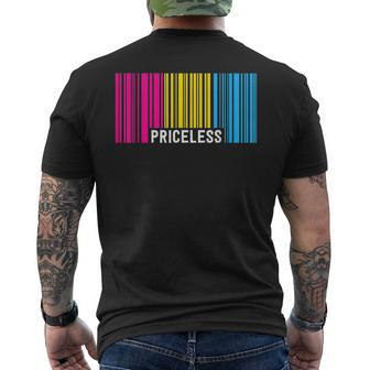 Priceless Pansexual Pride Barcode Subtle Pan Discreet Mens Back Print T-shirt | Mazezy
