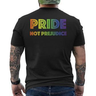 Pride Not Prejudice Design Mens Back Print T-shirt | Mazezy