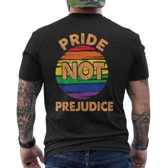 Pride Not Prejudice Lgbt Gay Pride Retro Vintage Mens Back Print T-shirt | Mazezy