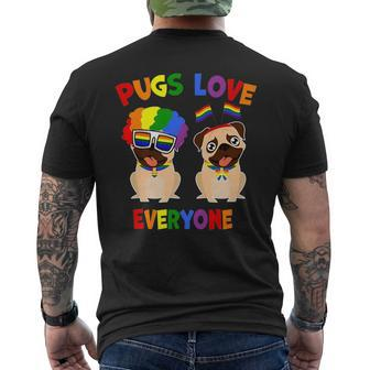 Pride Parade Pugs Love Everyone Lgbt Pugs Gay Pride Lgbt Mens Back Print T-shirt - Seseable