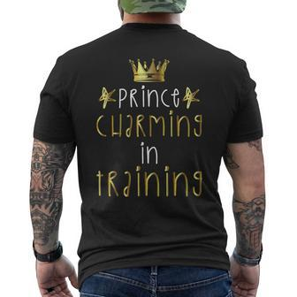 Prince Charming In Training Hero Halloween Lazy Costume Gift Mens Back Print T-shirt | Mazezy CA