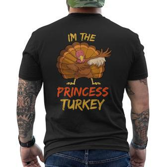 Princess Turkey Matching Family Group Thanksgiving Party Pj Men's T-shirt Back Print | Mazezy