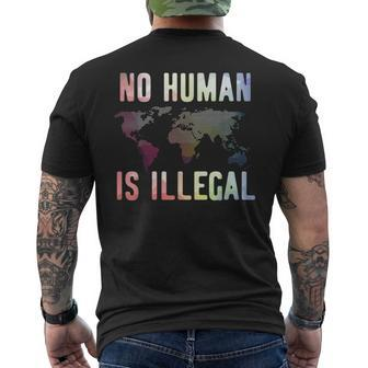 Pro Immigration No Human Is Illegal Men's T-shirt Back Print | Mazezy