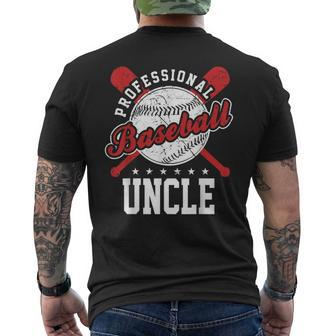 Professional Baseball Uncle Team Sport Mens Back Print T-shirt | Mazezy