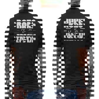 Progress Over Perfection - Gym Fitness - Workout Motivation Mens Back Print T-shirt | Mazezy