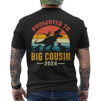 Promoted To Big Cousin 2024 Dinosaur T-Rex Men's T-shirt Back Print - Monsterry CA