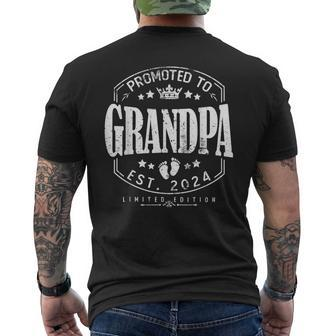 Promoted To Grandpa 2024 Grandparents Baby Announcement Men Men's T-shirt Back Print - Monsterry UK