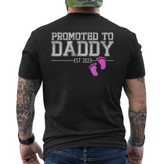 Promoted To Daddy Its A Girl Est 2023 New Dad First Daddy Mens Back Print T-shirt - Seseable