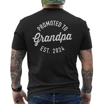 Promoted To Grandpa 2024 For New Baby Shower Granddad  Mens Back Print T-shirt