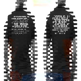 Promoted To Grandpa 2024 Soon To Be Popi Funny New Dad Grandpa Funny Gifts Mens Back Print T-shirt | Mazezy