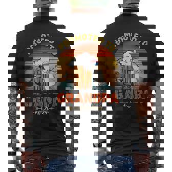 Promoted To Grandpa Est 2024 Fathers Day Vintage Grandpa Funny Gifts Mens Back Print T-shirt | Mazezy