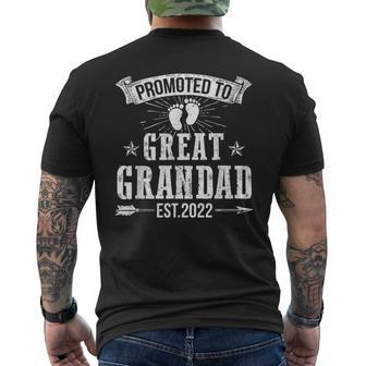 Promoted To Great Grandad Est 2022 Fathers Day Mens Back Print T-shirt | Mazezy
