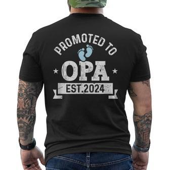 Promoted To Opa 2024 First Time Fathers Day New Grandpa Mens Back Print T-shirt - Thegiftio UK