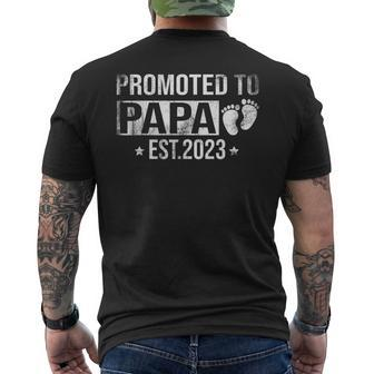 Promoted To Papa 2023 First Time Fathers Day New Dad Mens Back Print T-shirt - Thegiftio UK