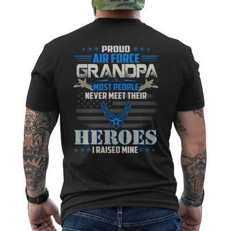 Proud Air Force Grandpa Usair Force Veterans Day Men's Back Print T-shirt | Mazezy