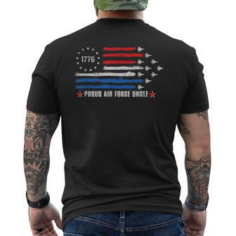 Proud Air Force Uncle 4Th Of July 1776 American Usa Flag Mens Back Print T-shirt | Mazezy