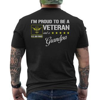 Im Proud To Be An Air Force Veteran And A Grandpa Men's Back Print T-shirt | Mazezy