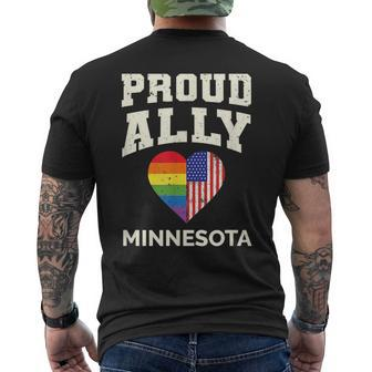 Proud Ally Gay Pride Flag Gender Equality Minnesota Mens Back Print T-shirt | Mazezy