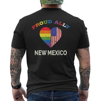 Proud Ally Gay Pride Flag Gender Equality New Mexico Mens Back Print T-shirt | Mazezy