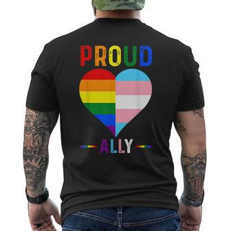 Proud Ally Lgbtq Pride Month Lgbt Flag Proud Ally Mens Back Print T-shirt | Mazezy