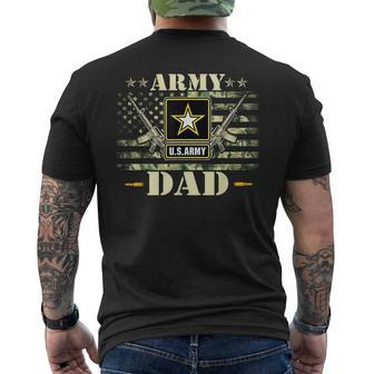 Proud Army Dad United States Usa Flag Father Men's Back Print T-shirt