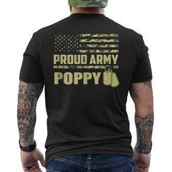 Proud Army Poppy Military Pride Mens Back Print T-shirt | Mazezy