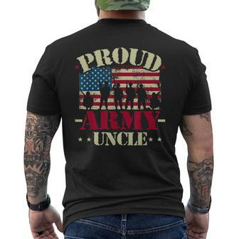 Proud Army Uncle Usa Flag Proud Army National Guard Uncle Men's Back Print T-shirt | Mazezy