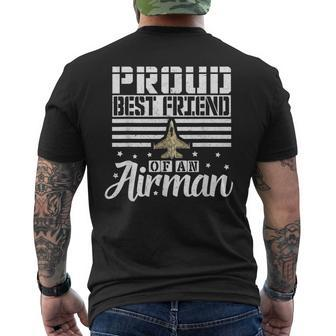Proud Best Friend Of An Airman Girls Guys Men's Back Print T-shirt | Mazezy
