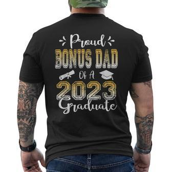 Proud Bonus Dad Of A Class Of 2023 Graduate Senior 2023 Mens Back Print T-shirt - Seseable