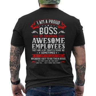 I Am A Proud Boss Of Freaking Awesome Employees Job Men's T-shirt Back Print | Seseable CA