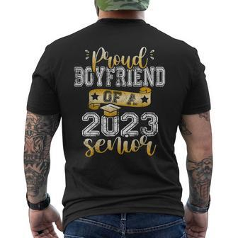 Proud Boyfriend Of A 2023 Senior  Class Of 2023 Graduate Men's Crewneck Short Sleeve Back Print T-shirt