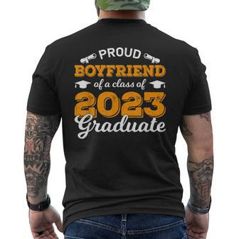 Proud Boyfriend Of A Class Of 2023 Graduate Idea Graduation Men's Crewneck Short Sleeve Back Print T-shirt