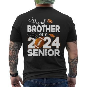Proud Brother Of A 2024 Senior Football Graduate Men's T-shirt Back Print - Thegiftio