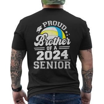 Proud Brother Of A 2024 Senior Graduate Volleyball Senior 24 Men's T-shirt Back Print - Thegiftio