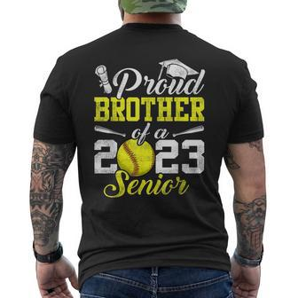 Proud Brother Of A Class Of 2023 Graduate Softball Men's T-shirt Back Print - Thegiftio UK