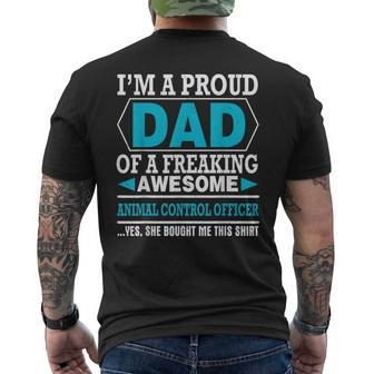 Proud Dad Awesome Animal Control Officer Father Day Men's Back Print T-shirt | Mazezy