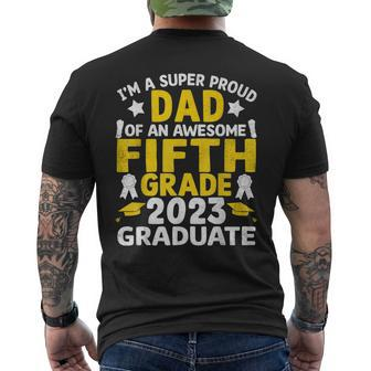 Proud Dad Of Awesome Fifth Grade 2023 Graduated Graduation Mens Back Print T-shirt - Seseable