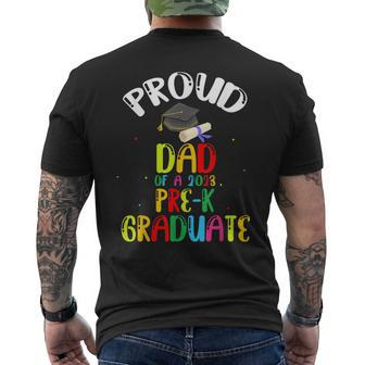 Proud Dad Of Preschool Graduate 2023 School Prek Graduation Men's Crewneck Short Sleeve Back Print T-shirt